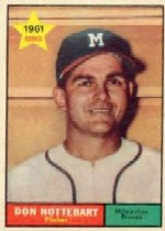 1961 Topps Baseball Cards      029      Don Nottebart